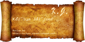 Kólya József névjegykártya